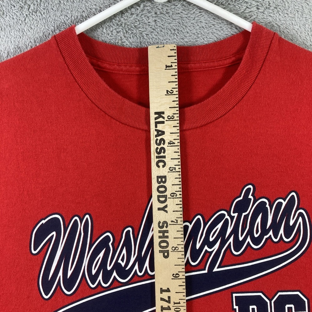 Washington DC Shirt Adult XL Red Spell Out Graphic Tee Casual Short Sleeve - Picture 8 of 13